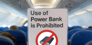 Power Bank Crackdown: Asian Carriers Lead Ban Wave No powerbank sign