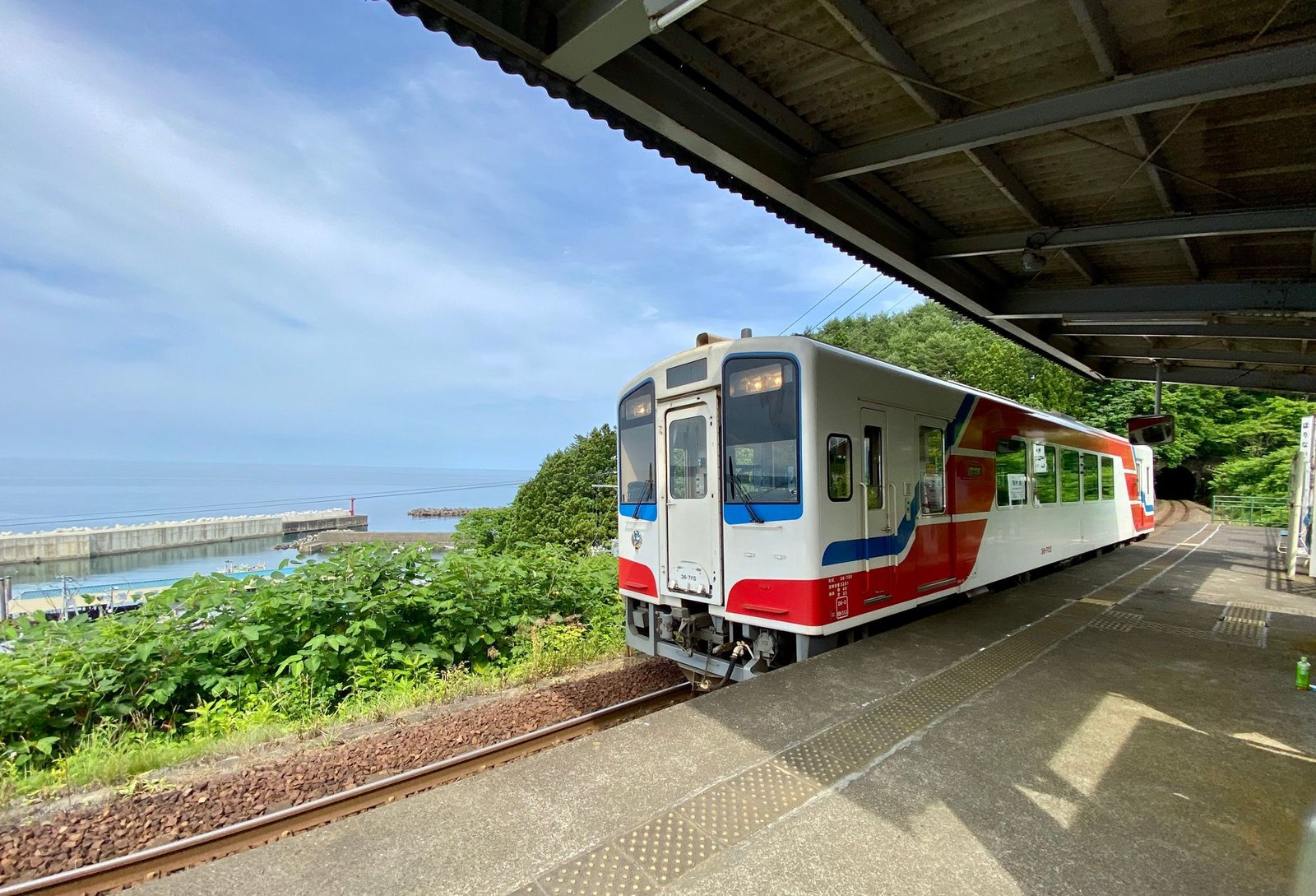 a white train on the station